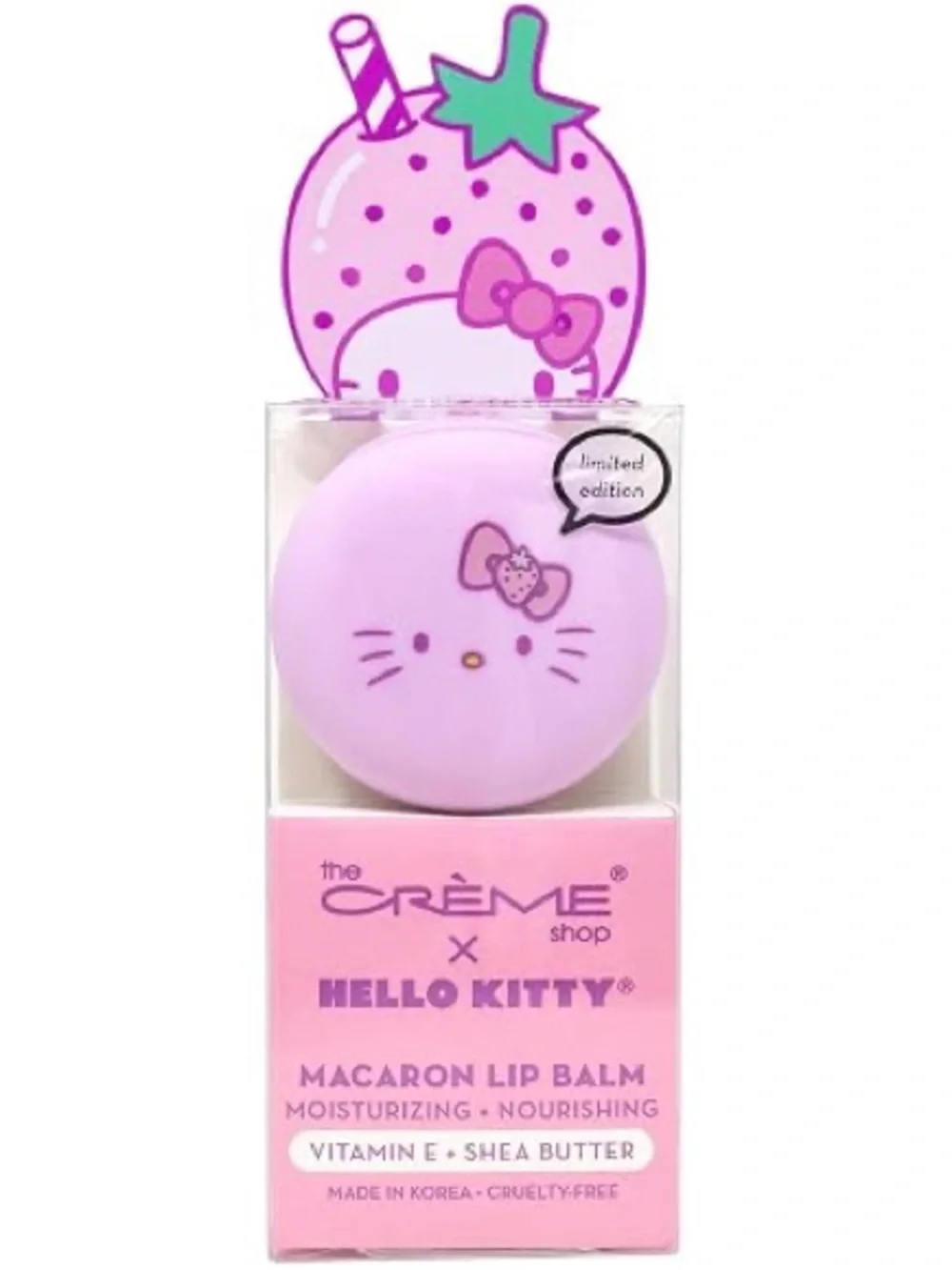 The Crème x Hello Kitty Pink Macaron Lip Balm - Moisturizing Kids Lip Care